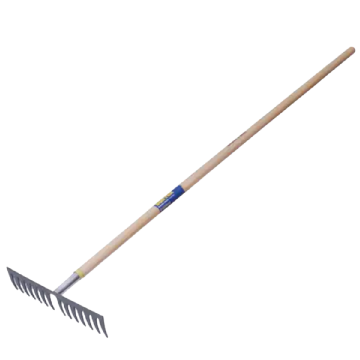 Rastrillo curvo para jardín con mango de madera 60,16 dientes