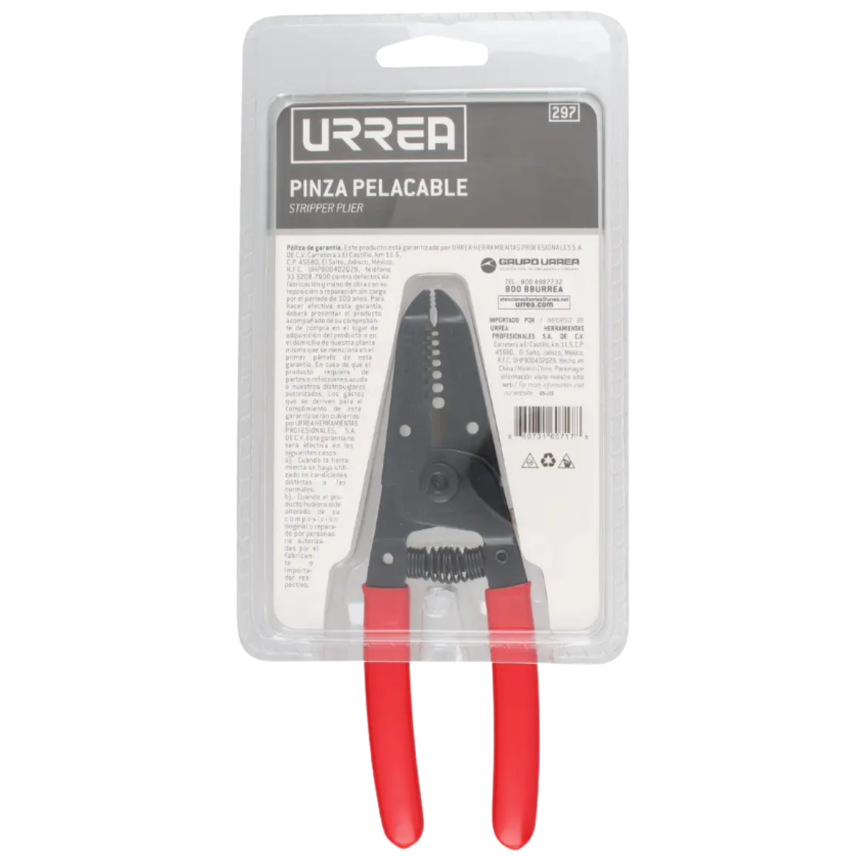 Pinza pelacable con mango air cushion 10-20 AWG alta palanca con seguro de 6-3/4