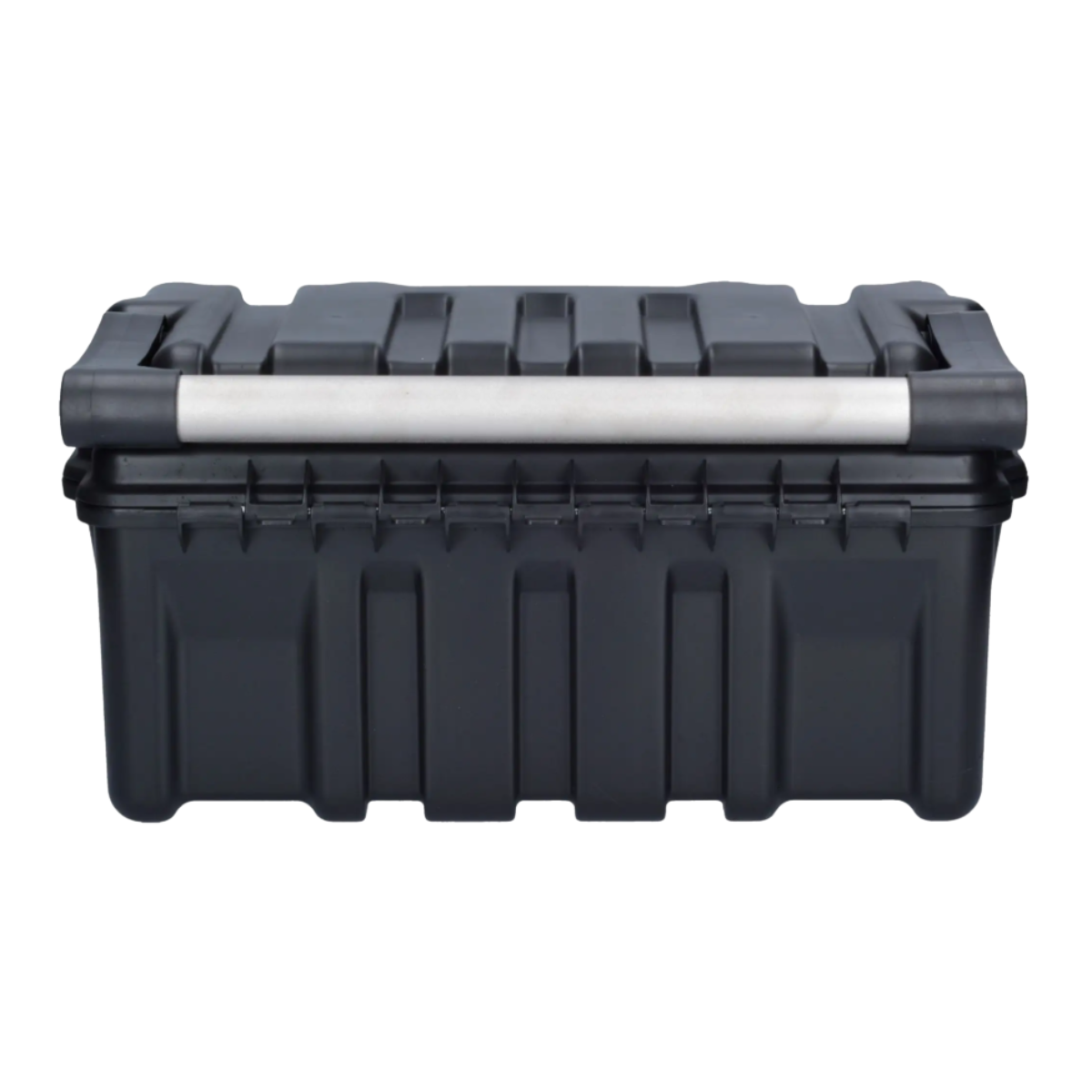 Caja portaherramientas plástica con broches metálicos color negro 17x9x8