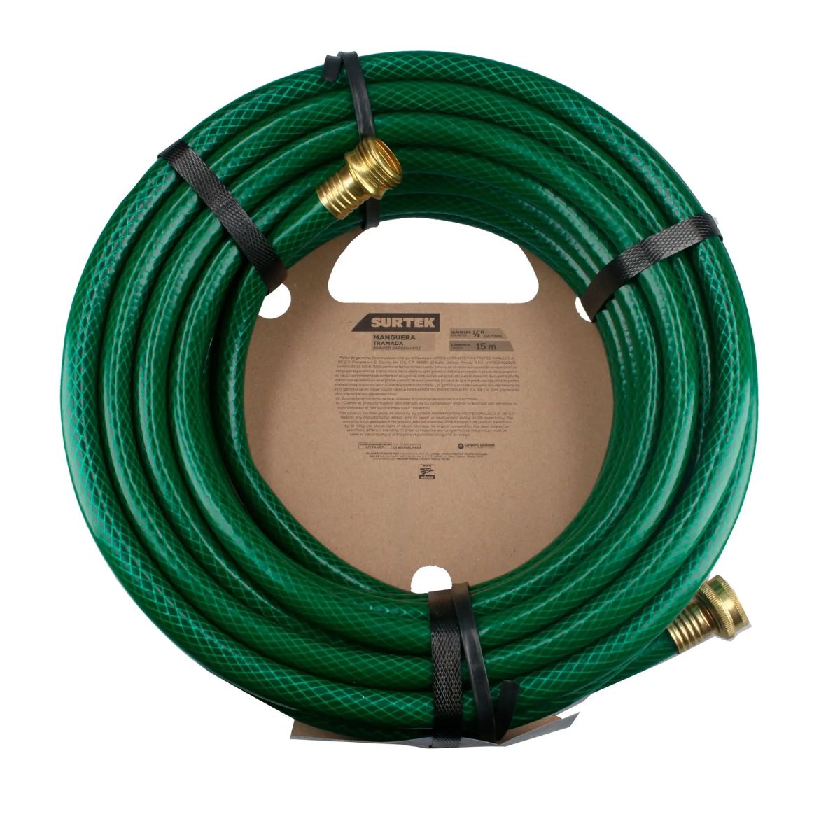 15m Manguera Jardín Surtek Tramada c/ Conector metálico 1/2"