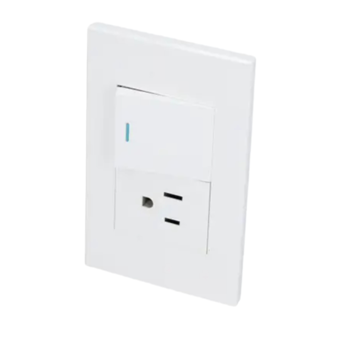 Placa 1 Interruptor 1 contacto 1/2 línea Premium color blanco