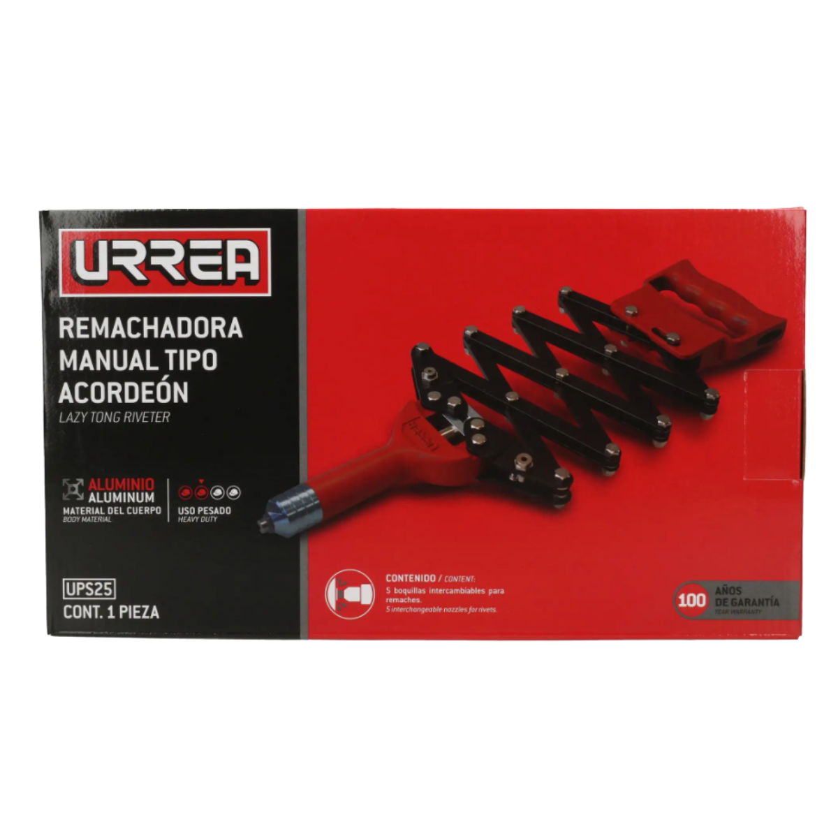 Remachadora tipo acordeón