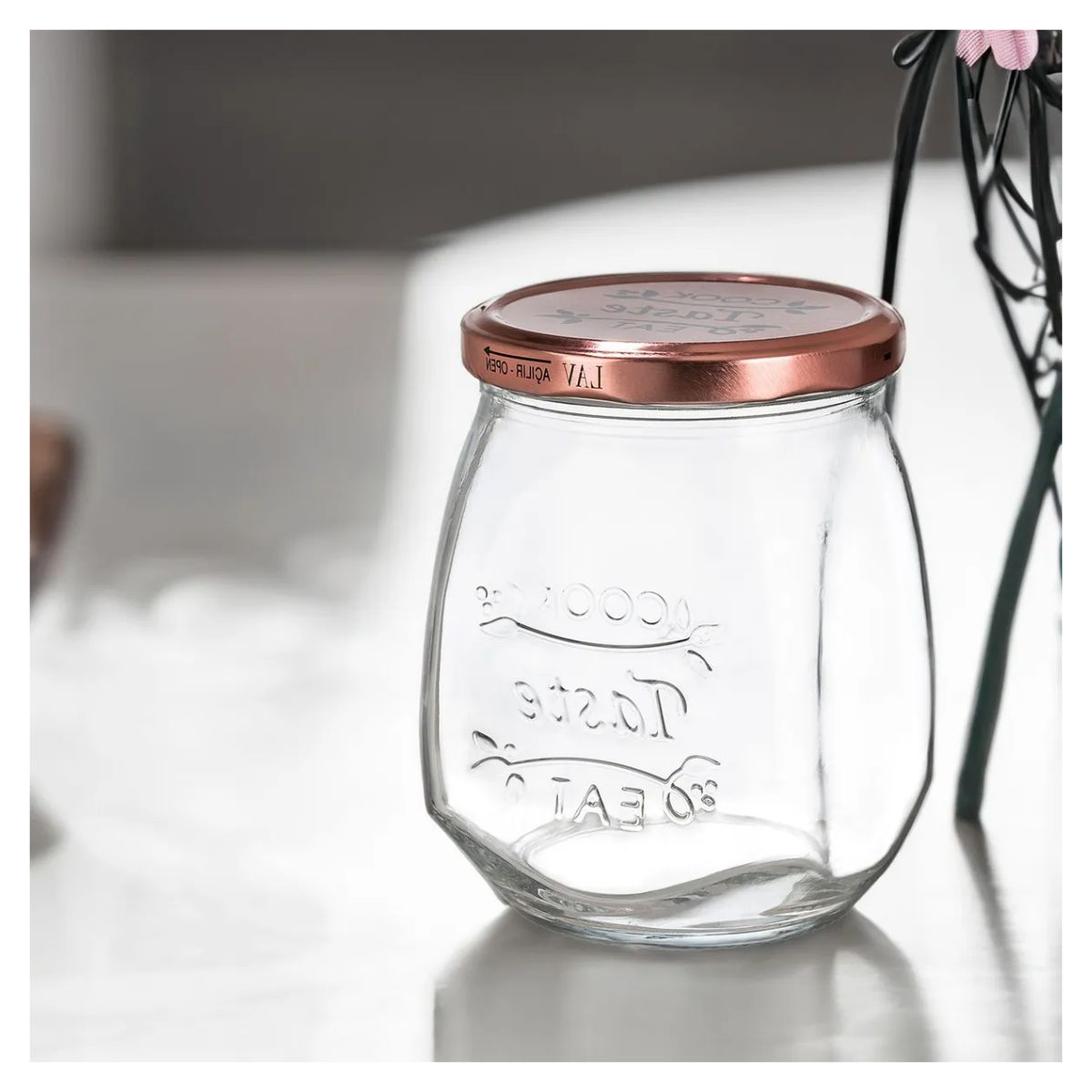 Set 2 Frasco Vidrio Especiero Organizador Lav Tasty 550 Ml Color Transparente