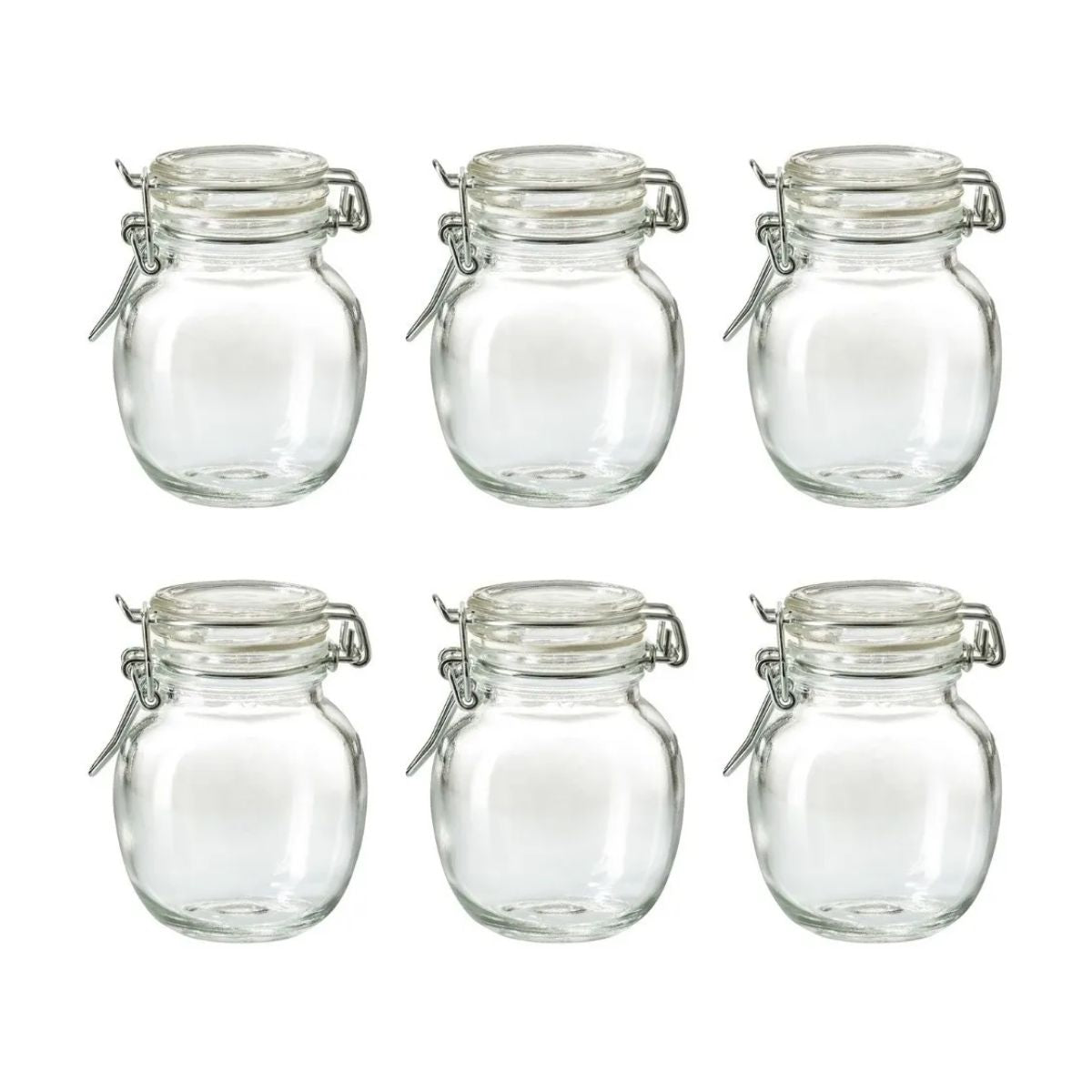6 Pz Frasco Vidrio Tapa Brocal Almacenaje Contenedor 130ml Color Transparente