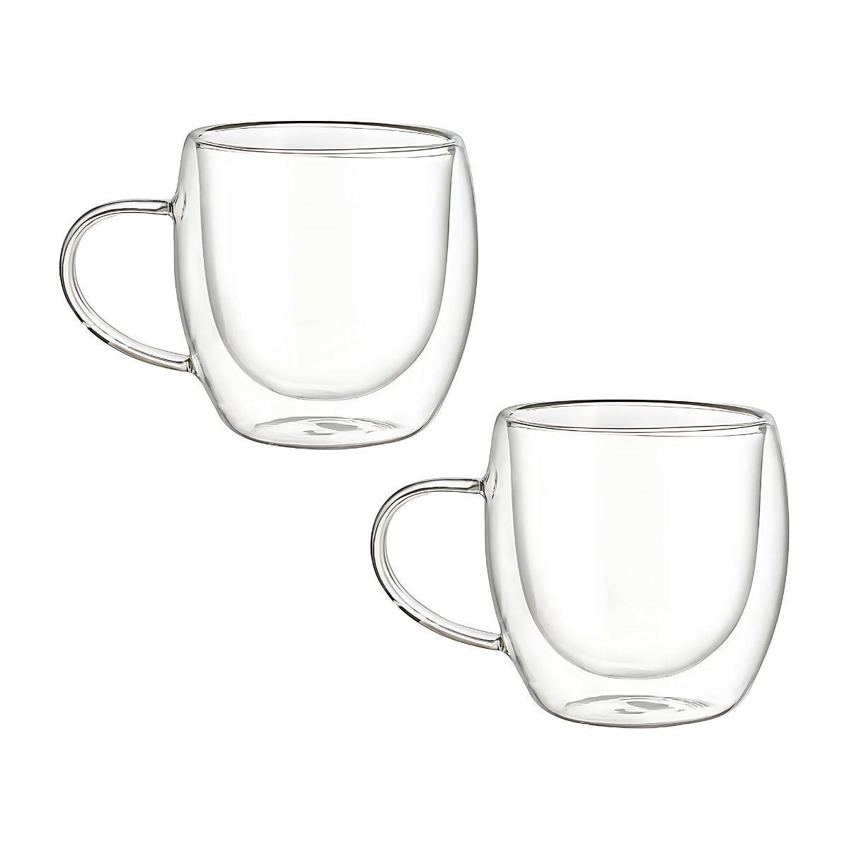 Set 2 Tazas Termicas Doble Pared Borosilicato 260ml Café