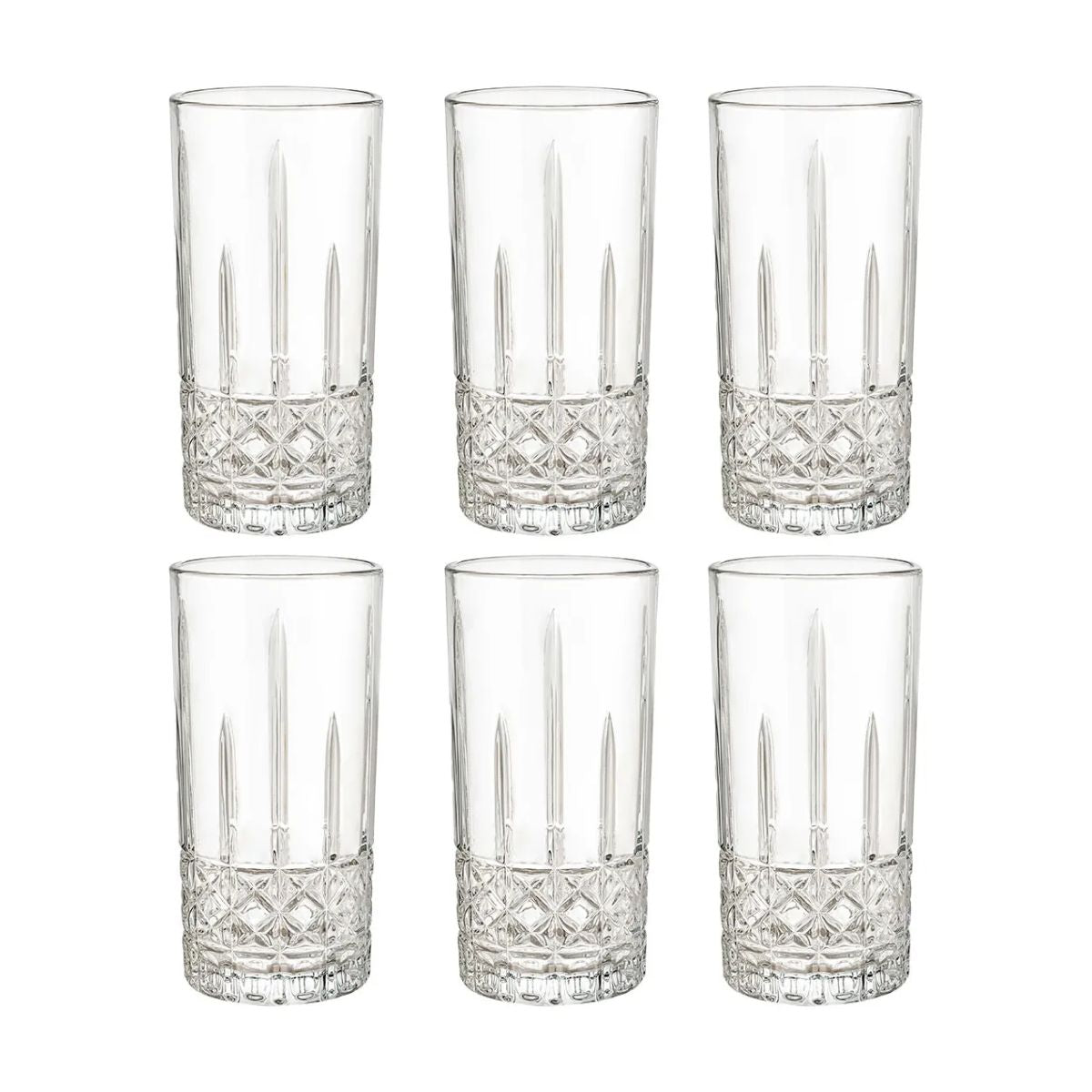 Juego 6 Vasos Jaiboleros Highball Grande De Vidrio 450 Ml Color Magno