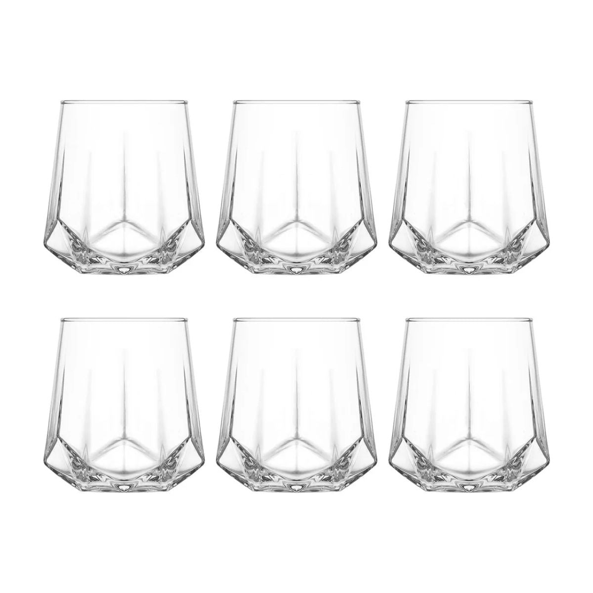 Juego 6 Vasos Dof Old Fashion Valeria Modernos Vidrio 400ml Color Cristalino