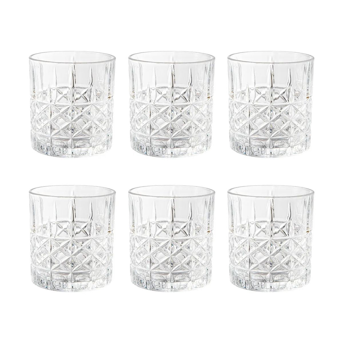 6 Vasos Dof Para Whisky De Vidrio Cristal Labrado 305 Ml Color Magno