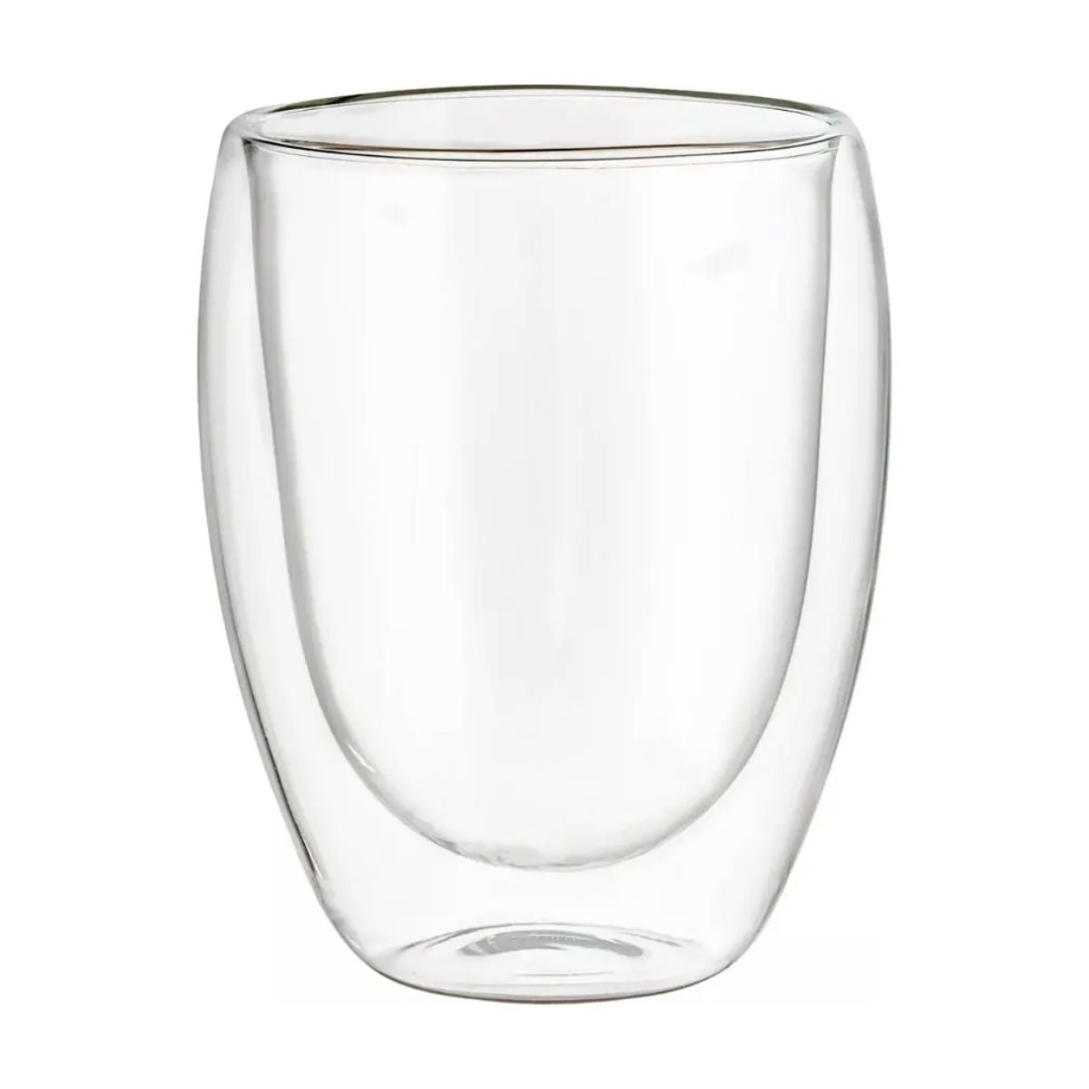 4 Vasos Vidrio Doble Pared Cristal Térmico 360 Ml Multiusos Color Transparente