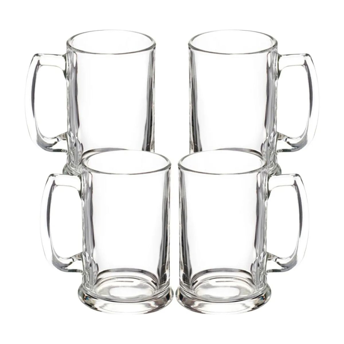 4pz Tarro Cervecero Liso 400ml Vidrio Transparente Cristal