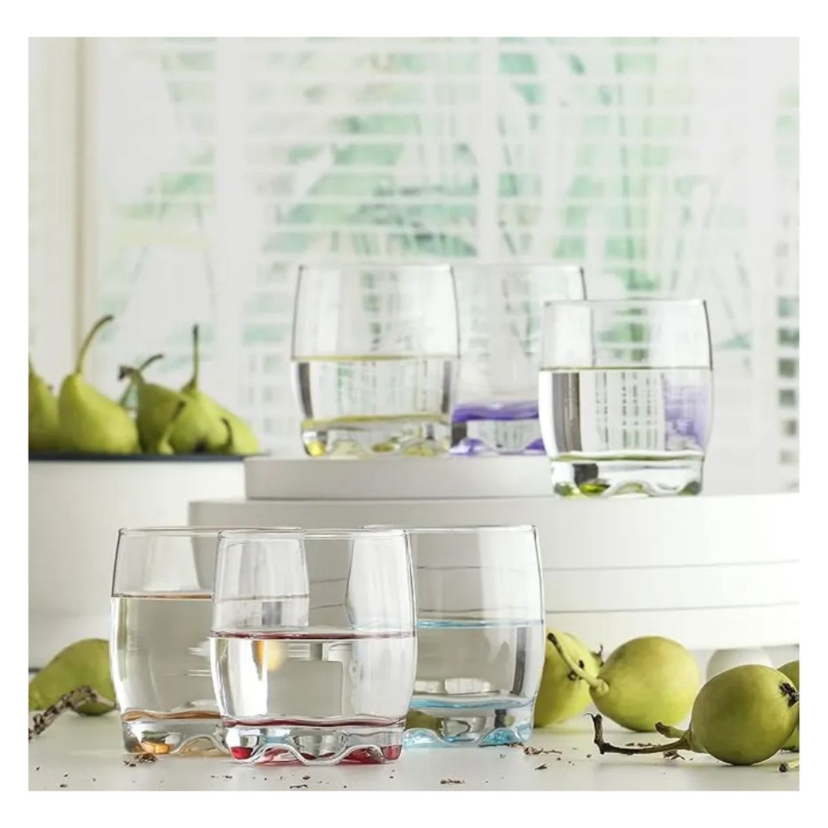 Set 6pz Vaso Dof Adora Colors 290 Ml Vidrio Cristalino Color Colores