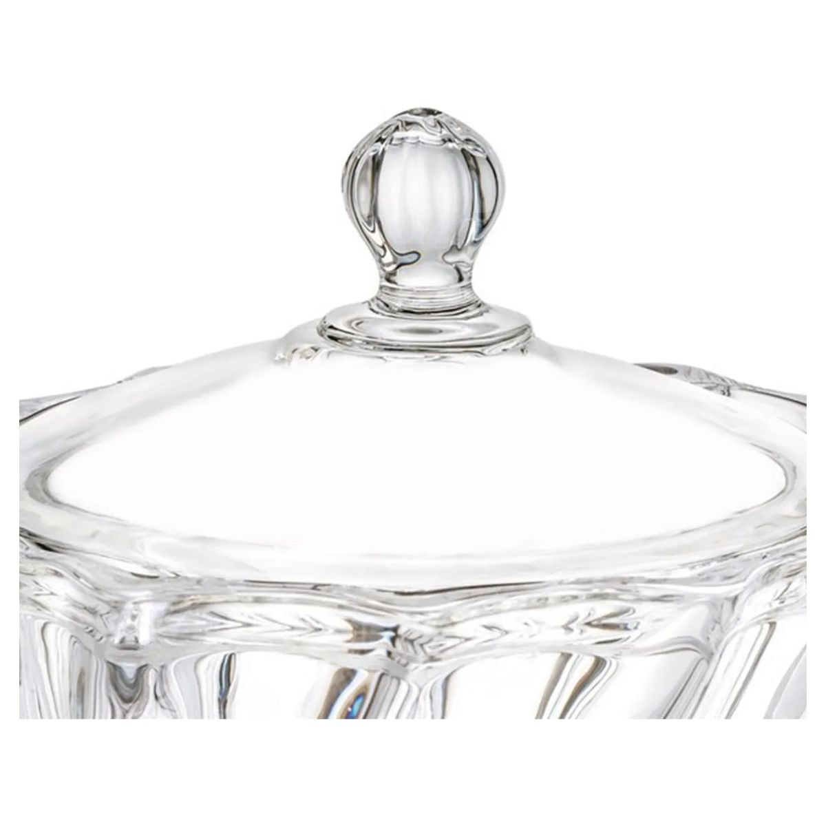 Set 2 Bombonera Azucarera Dalia Chica Vidrio Cristal C/tapa Color Transparente