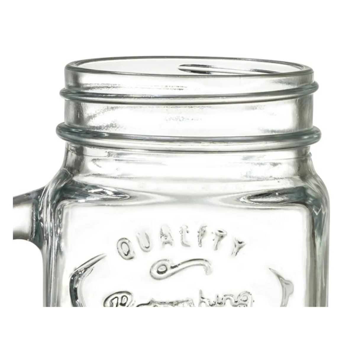 Set 6 Tarros Frasco Mason Jar Vintage Vidrio Labrado 480 Ml Color Transparente