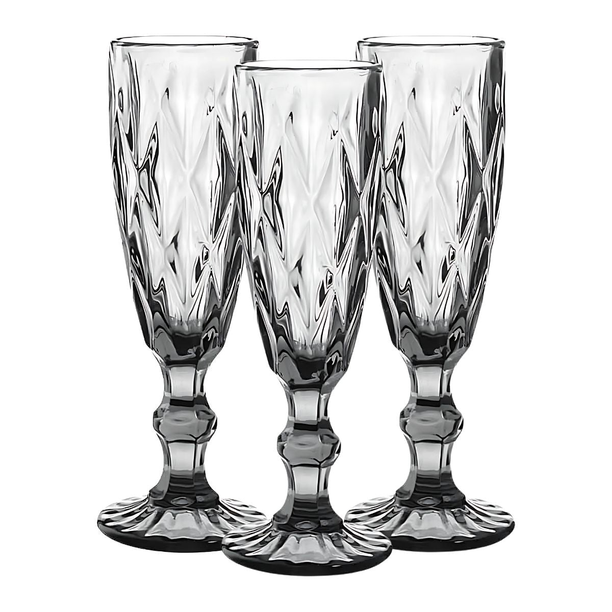 3 Copas Cristal Vino Flauta Libia Grande 170ml Color Color Humo