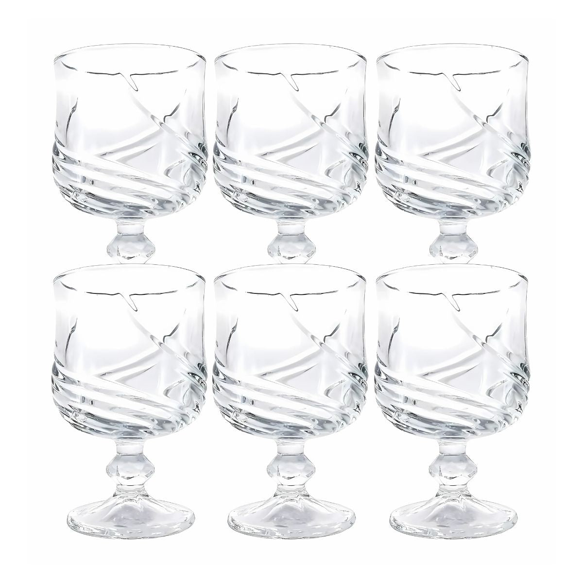 6pz Copa Labrada Whisky 200ml Vidrio Cristal Agua Licores Color Vercelli