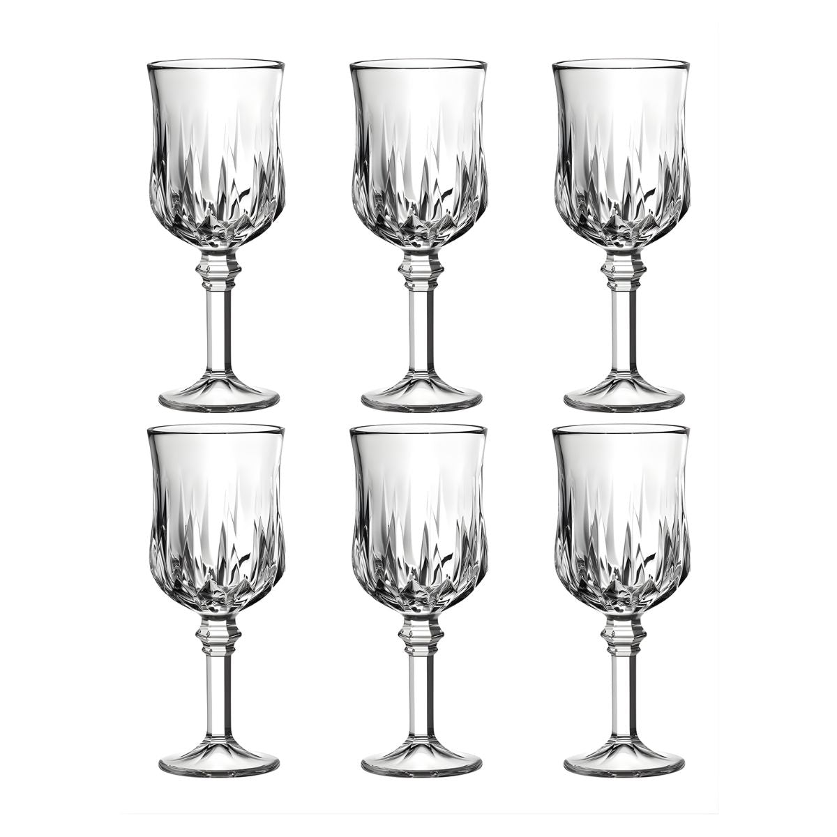 6pz Copa Labrada Agua 215ml Vidrio Cristal Bebidas Licores