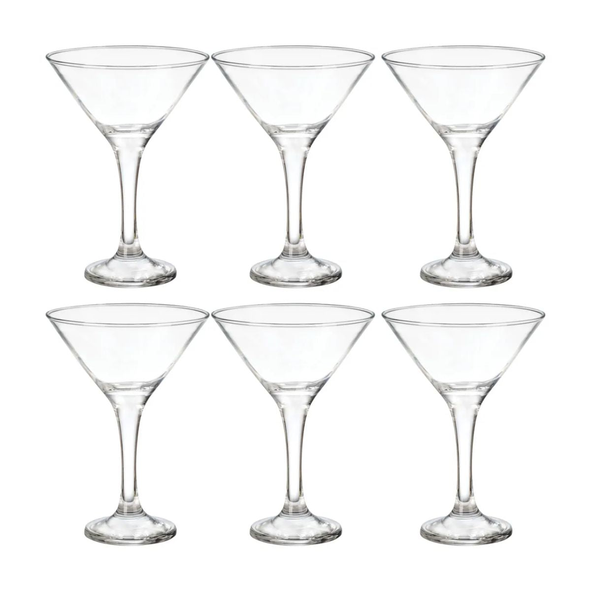 Set 6 Copas Martini Lav Misket Vidrio Cocktail 175ml Color Transparente