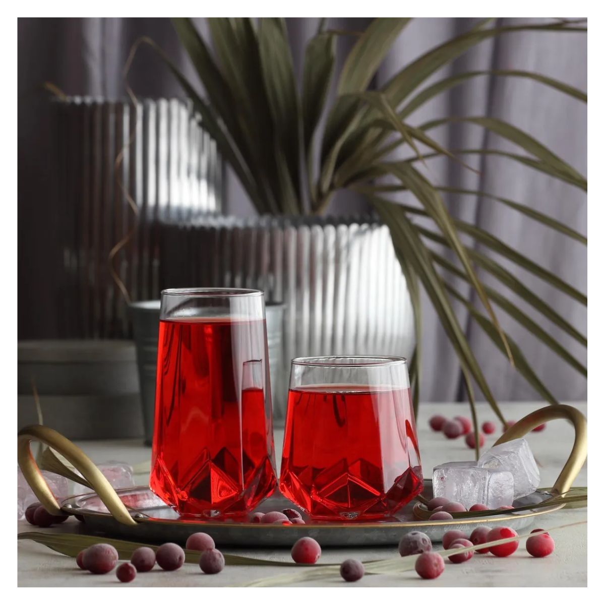 Juego 6 Vasos Dof Old Fashion Valeria Modernos Vidrio 400ml Color Cristalino