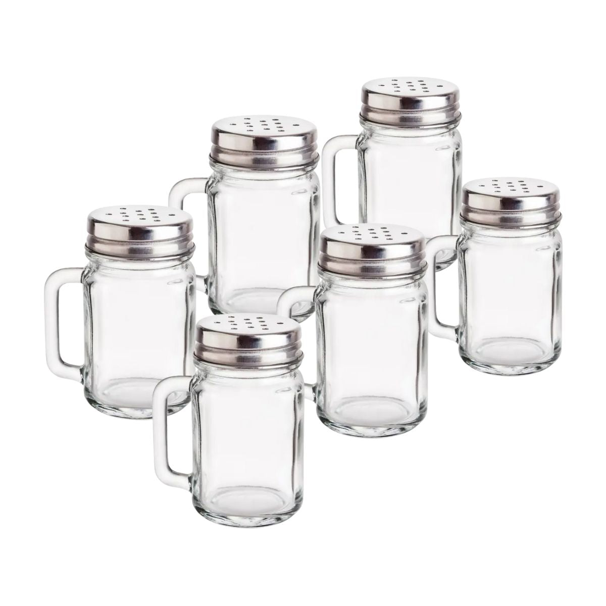 Set 6 Saleros Cristal Mason Jar Liso 10 Ml Vidrio