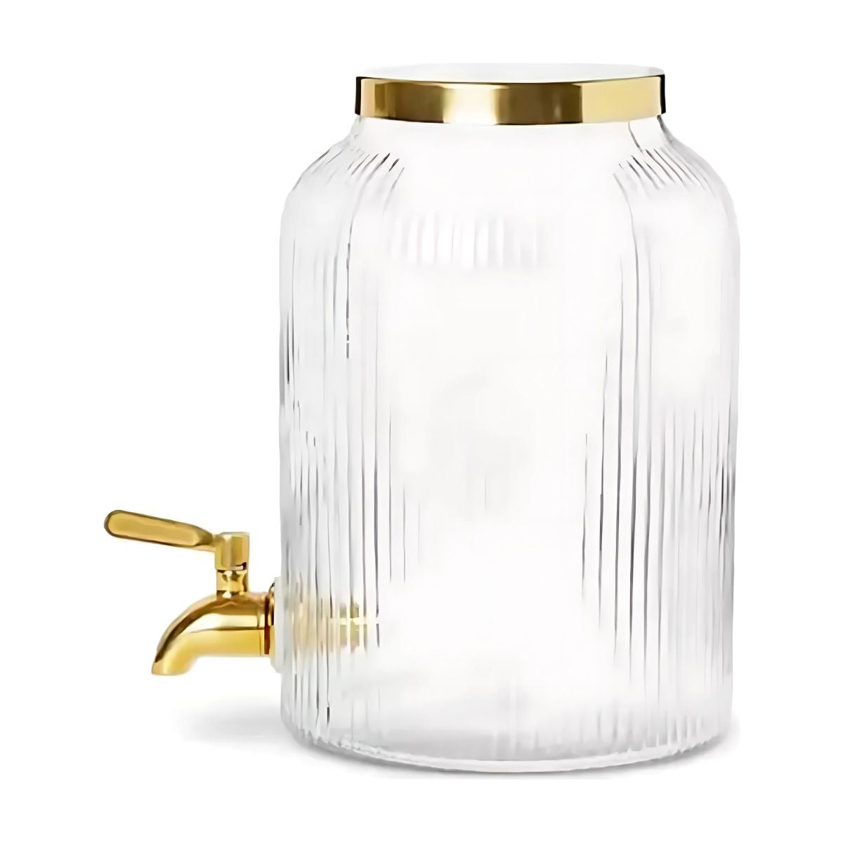 Dispensador Agua Vintage Vidrio 5l Acanalado Color Transparente