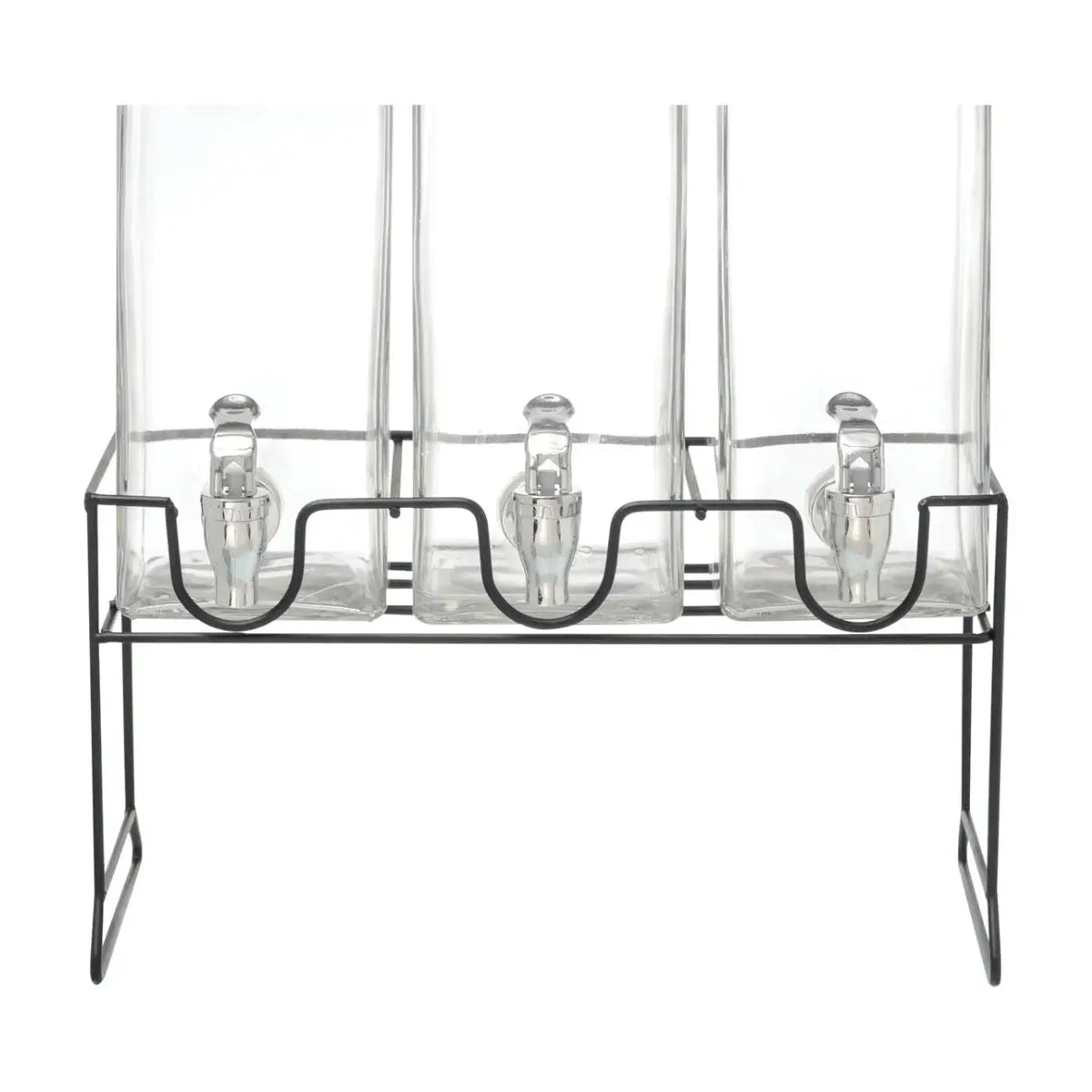 Set de 3 Dispensadores de Vidrio 3L c/Pizarra y base metalica - Vittori - vista trasera