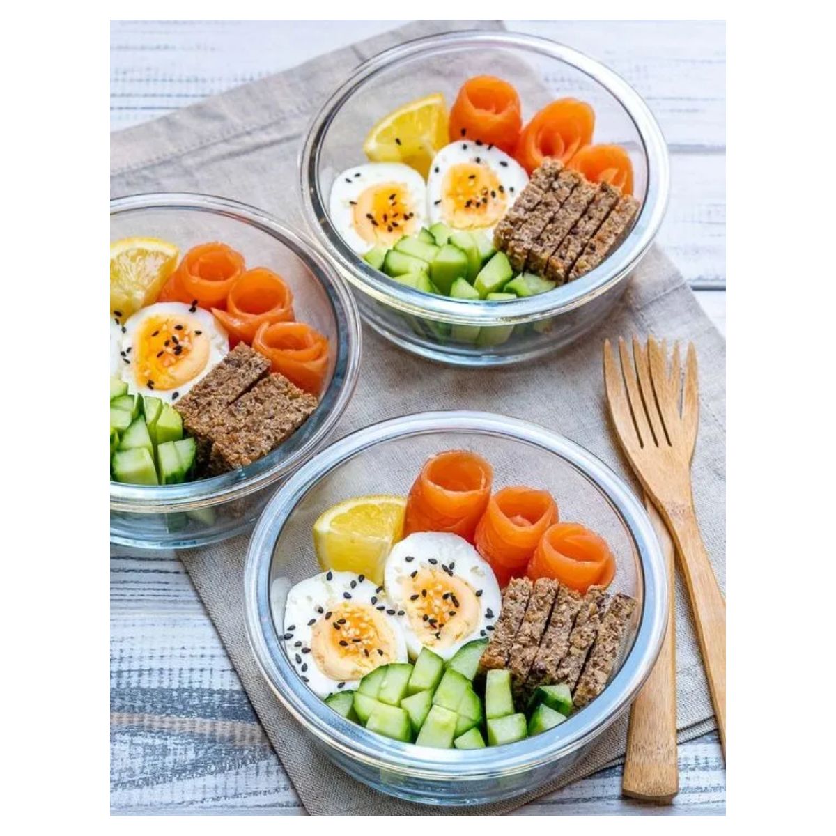 Caja 12 Hermético De Vidrio Redondo Grande 950 Ml