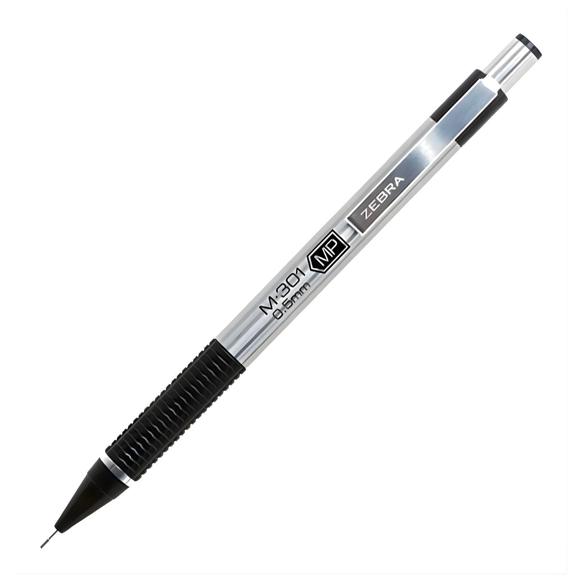 Juego Boligrafo Lapicero Retractil Mf-301 Zebra Acero Negro Negro