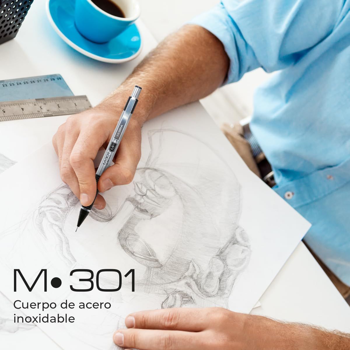 Lapicero Portaminas M-301 Zebra Puntillas Grafito Hb 0.7 Mm