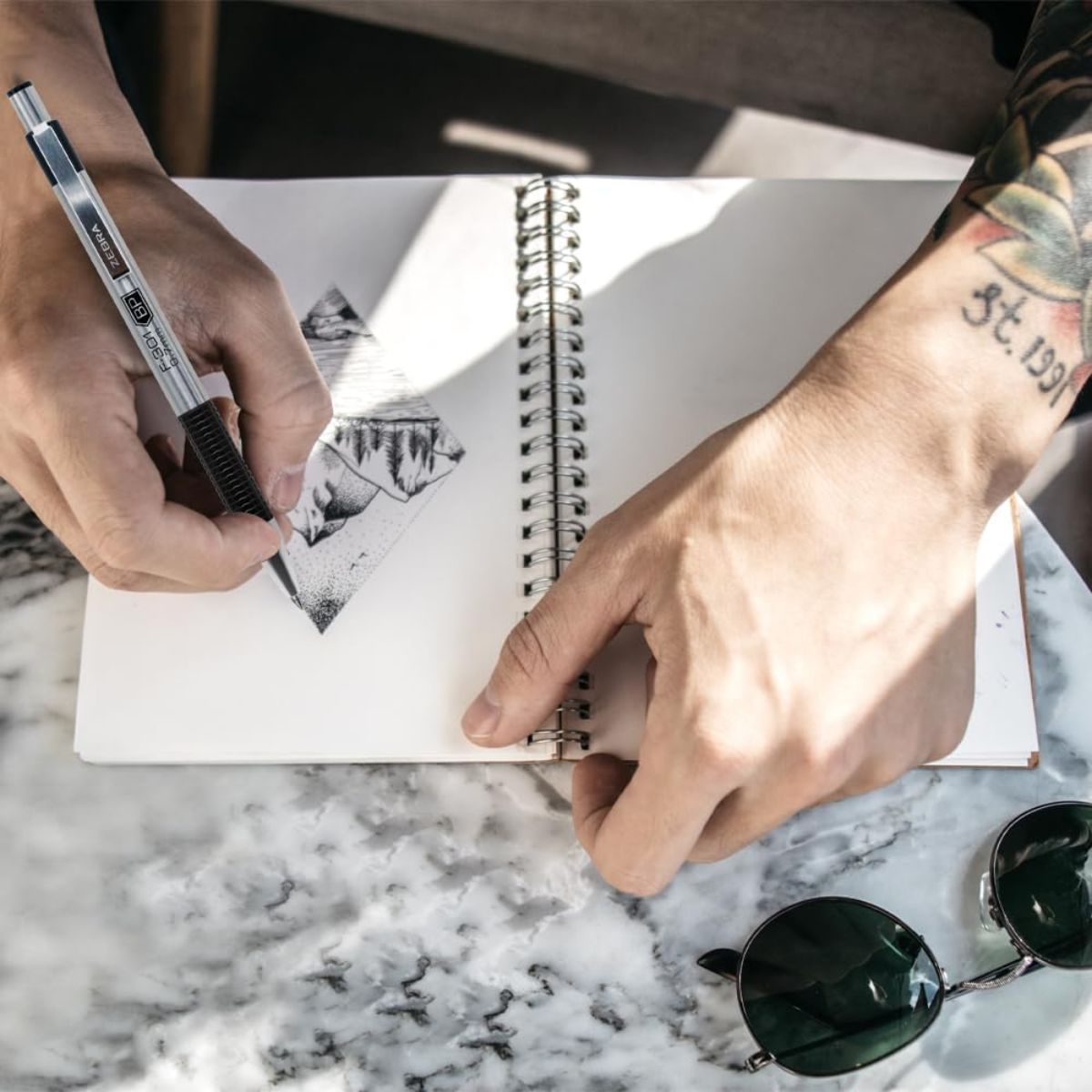 Bolígrafo Retractil F-301 Zebra Punto Fino 0.7 Mm Negro