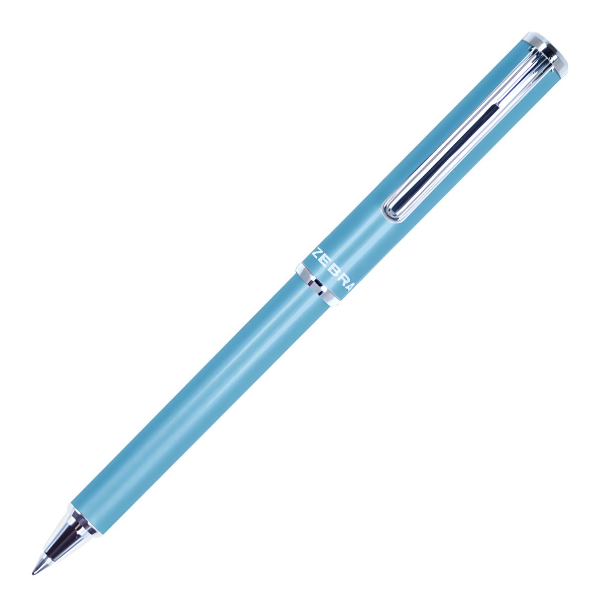 Pluma Slide Pen Zebra Punto Mediano Color Azul Claro