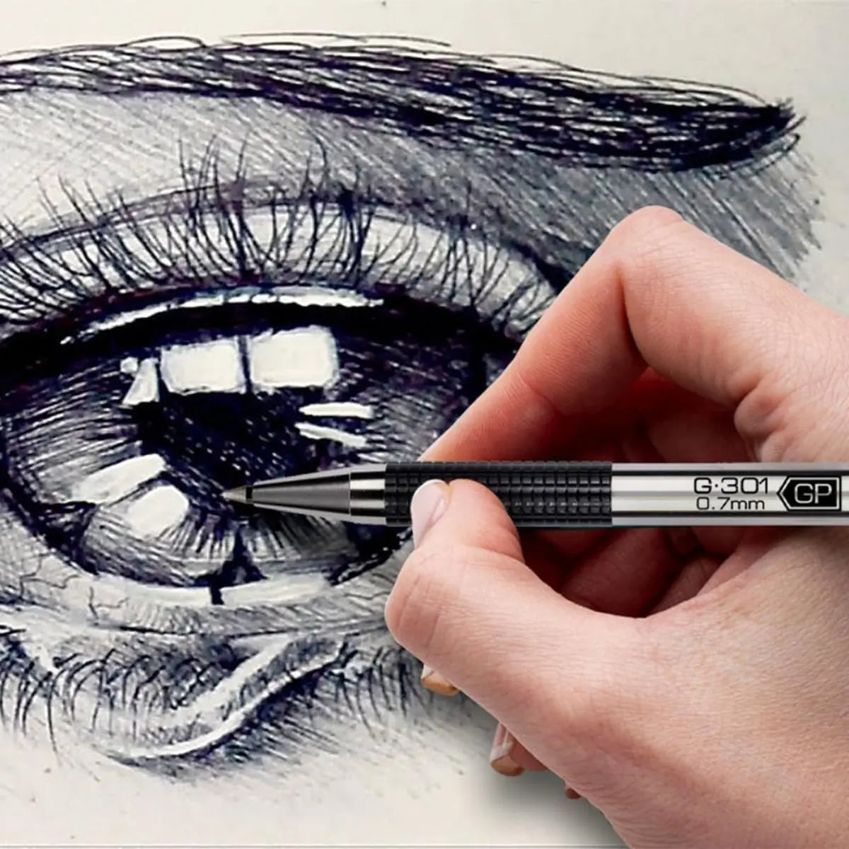 Boligrafo Gel Retractil G-301 Zebra Tinta Negra 0.7 Mm Plateado Negro Zebra