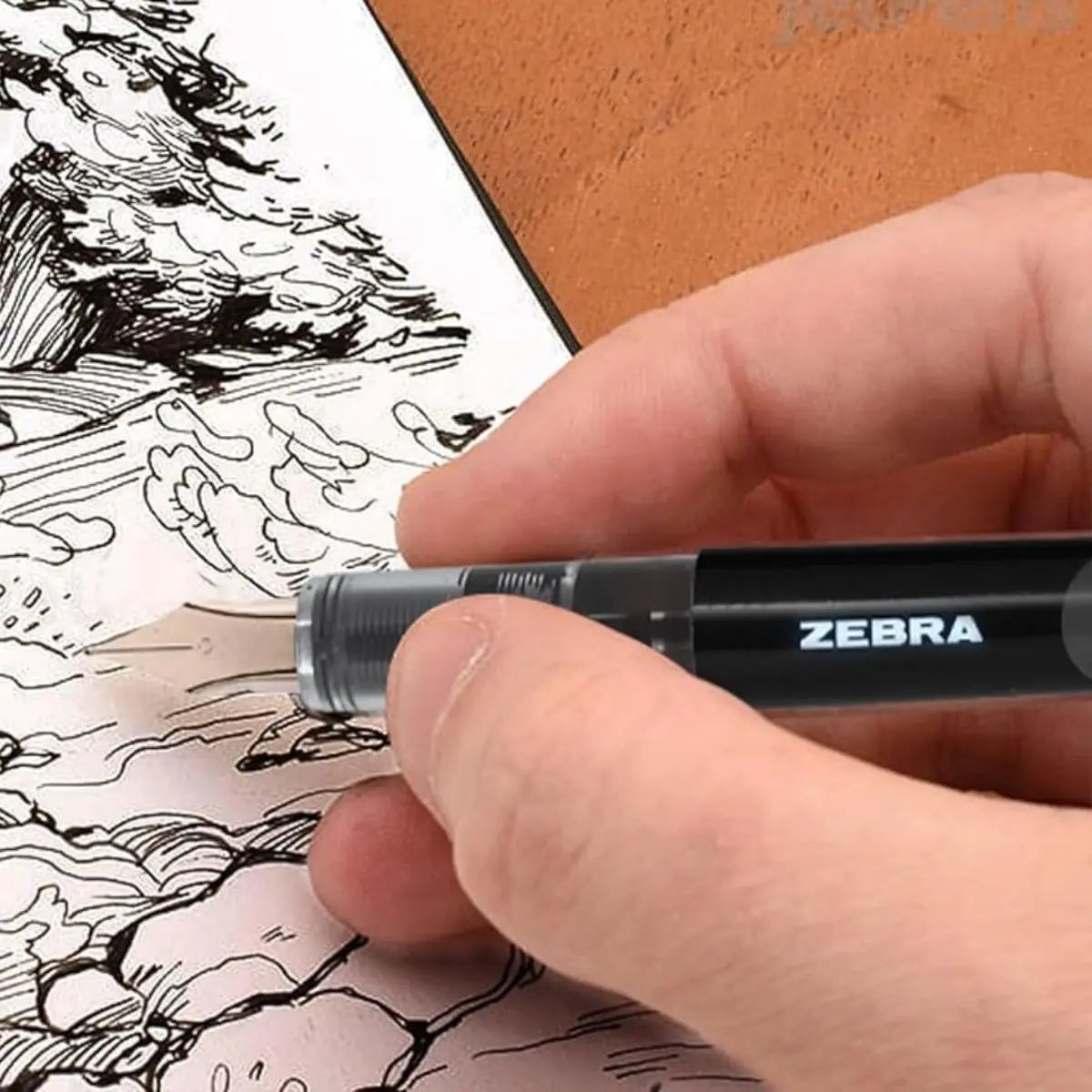 Pack 12 Pluma Fuente Z Fountain Pen Zebra Punta Metal Negro Zebra