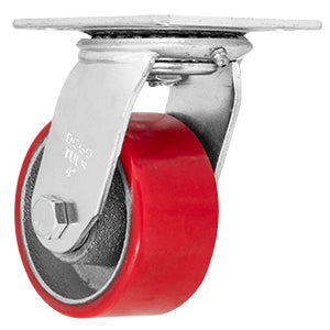 Rodaja Fierro Poliuretano Placa 4´´ Rojo Dogotuls