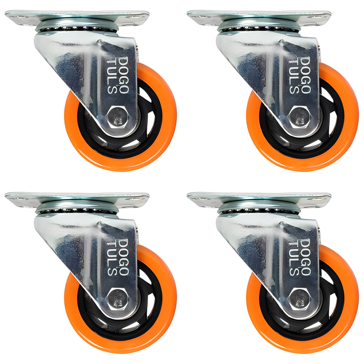 4 Rodaja Pvc Naranja Giratoria Placa 4 90kg Dogotuls