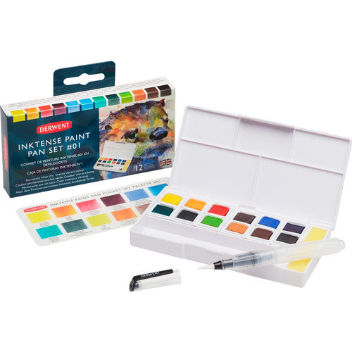 Estuche Acuarela 12 Pastillas Colores Inktense Derwent V2