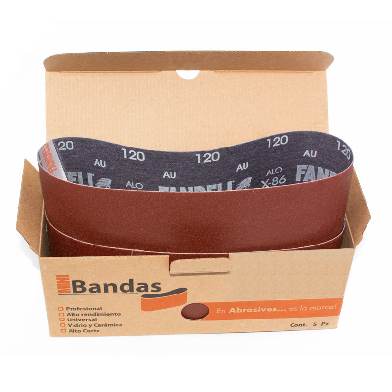5 piezas Banda Lija X-86 Grano 060 Fandeli 3 x 24 Pulgadas