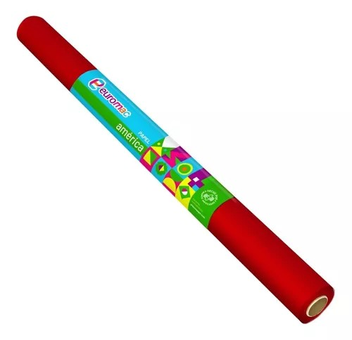 Papel America Euromac Rollo 70Cm X 25 Mts Color Rojo