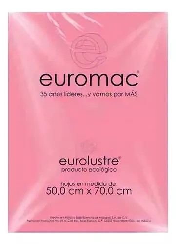 Papel Lustre Euromac Rosa Pastel 50X70cm 25h