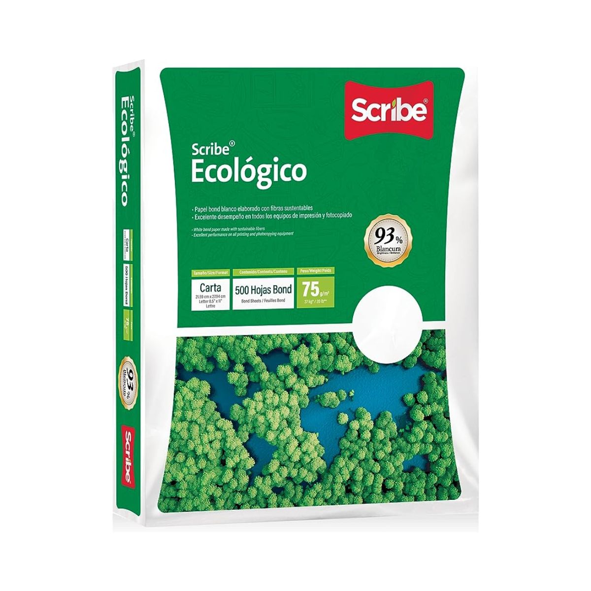 Papel Ecológico 500 Hojas Scribe Blanco Carta