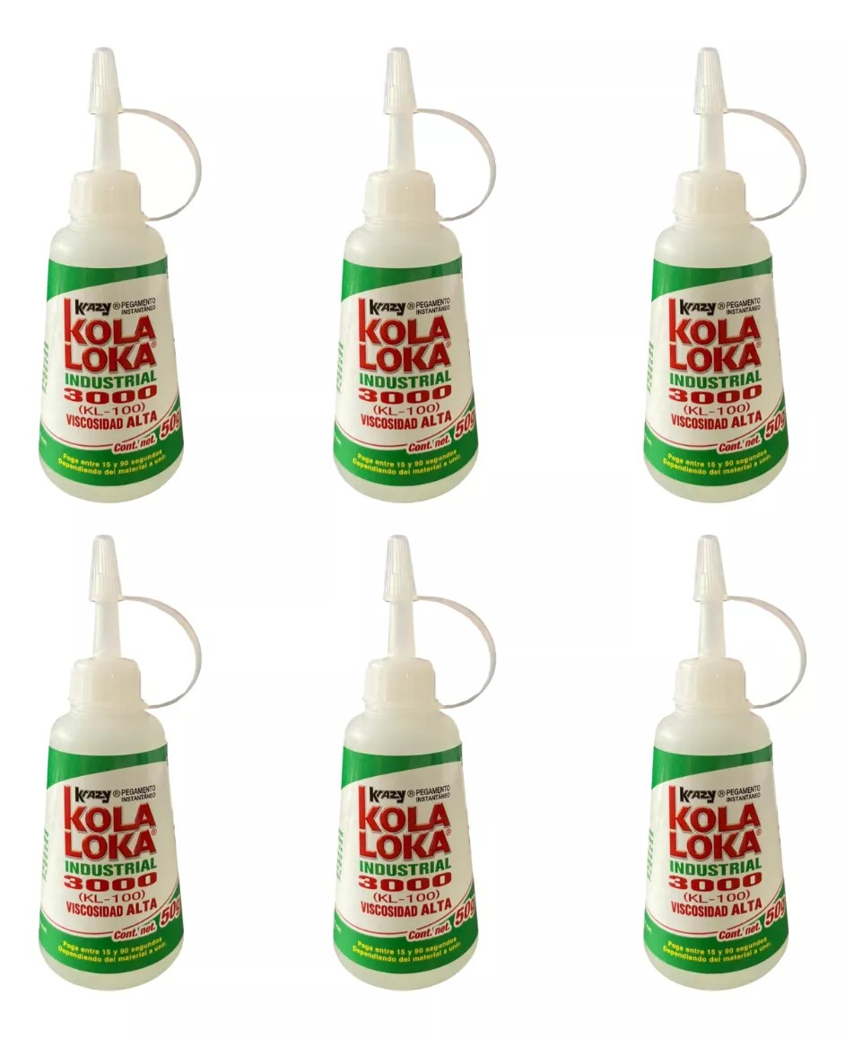 Paquete 6/u Pegamento Kola Loca Vis/3000 20gr