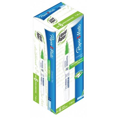 Corrector Liquid Paper Mate Tipo Pluma 6 Pzas. LAS1321566 - MarchanteMX