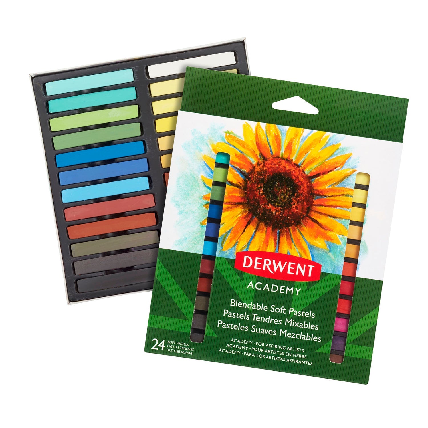 Derwent academy - Caja de gises pastel suaves con 24 piezas