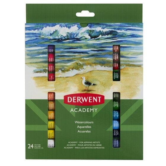 DERWENT - Caja de acuarelas con 24 tubos de 12 ml