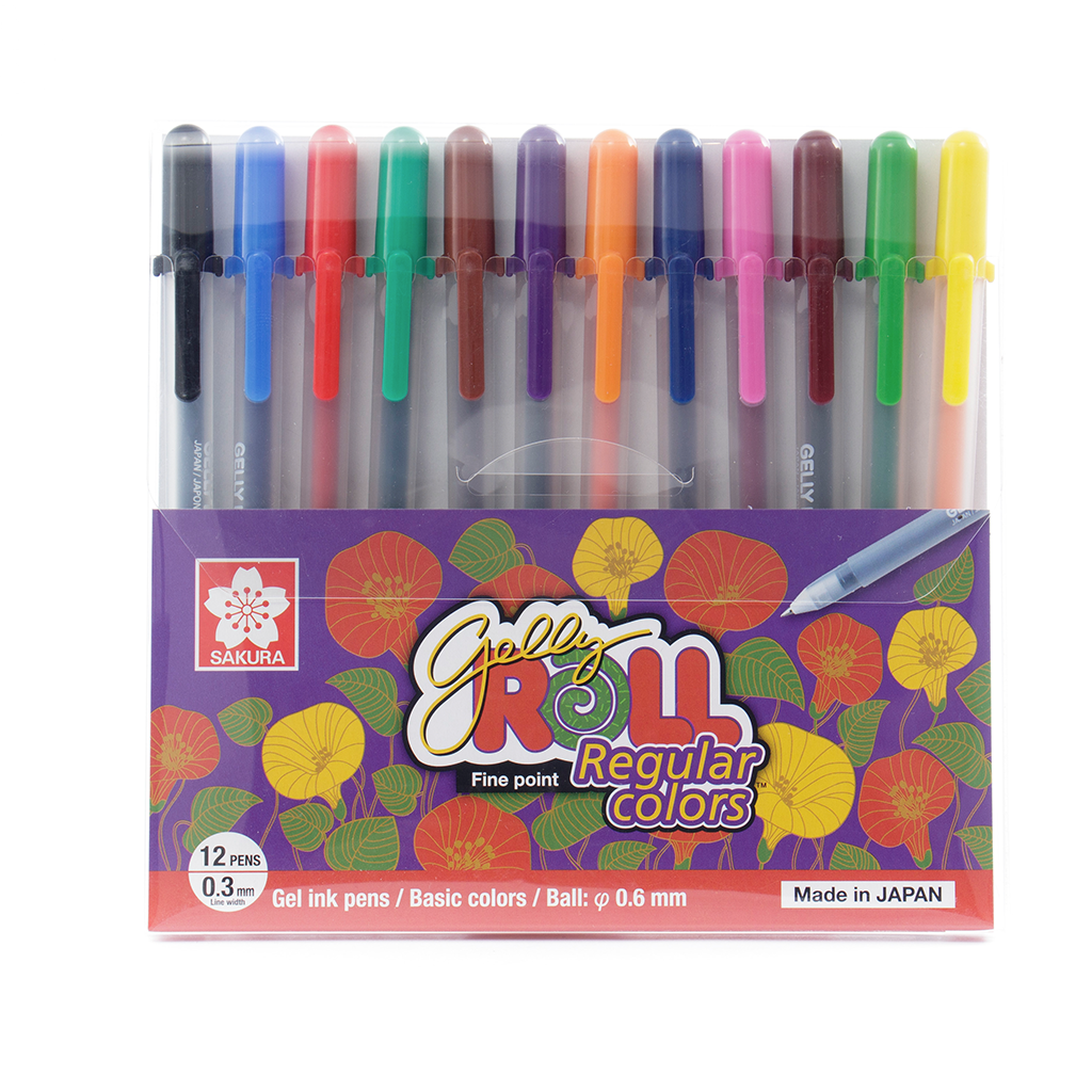 GELLY ROLL - 12 plumas de gel de colores regulares