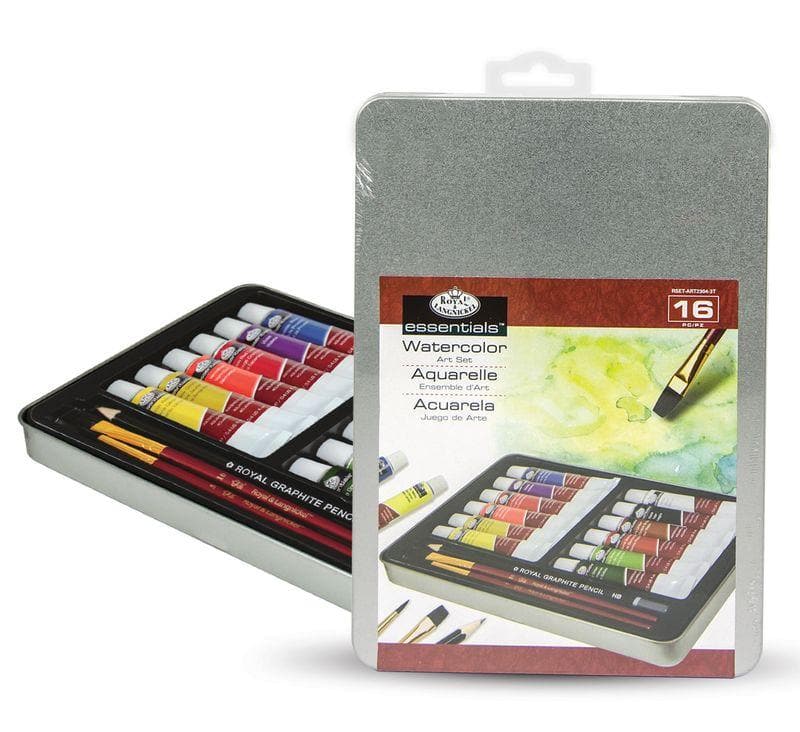 ROYAL LANGNICKEL - Estuche metálico acuarela con 12 tubos de 12 ml