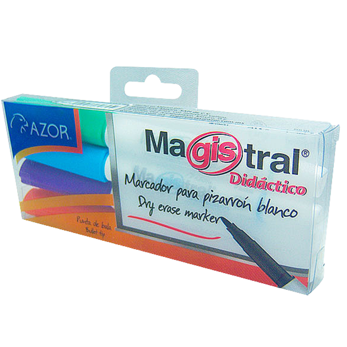 Marcadores Azor para Pizarrón Blanco 2mm Magistral Didactico 4 Piezas