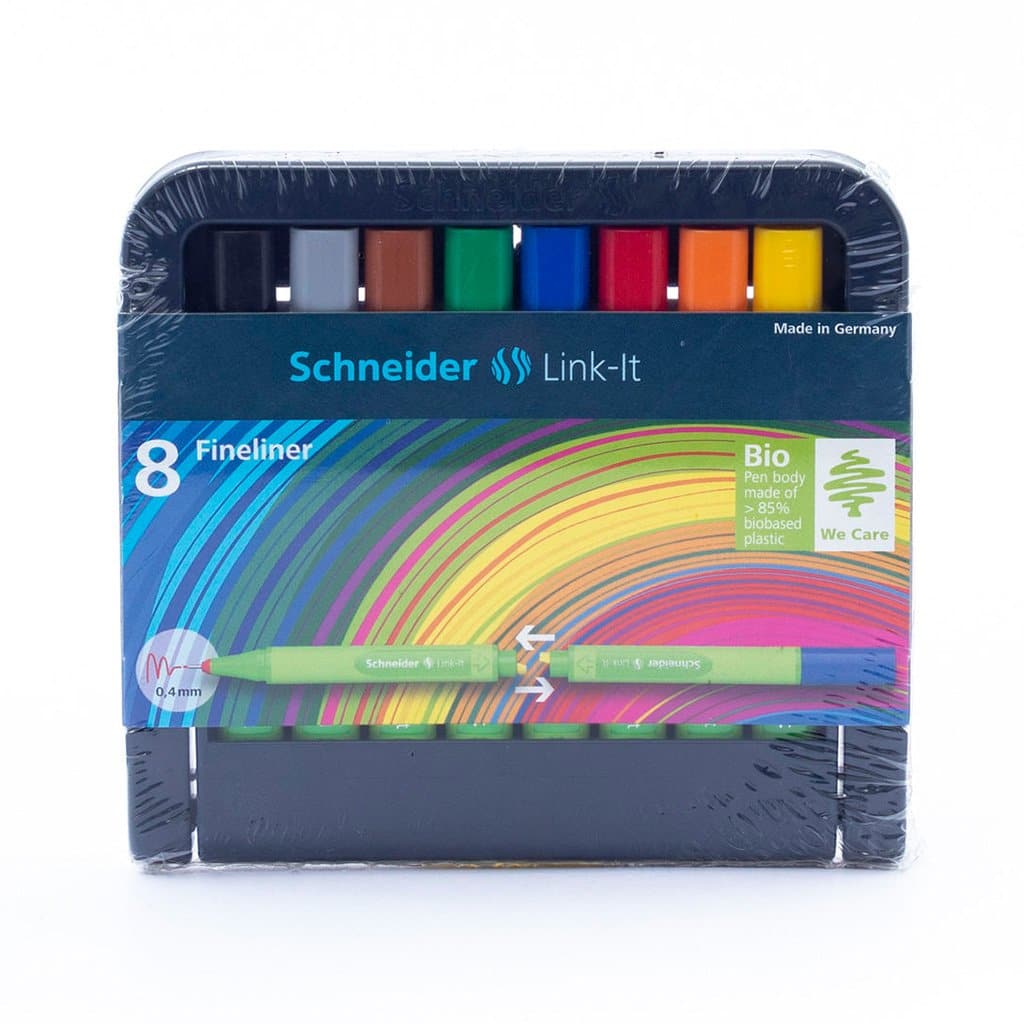 SCHNEIDER -ESTUCHE CON 8 ESTILÓGRAFO FINELINER LINK-IT 0.4