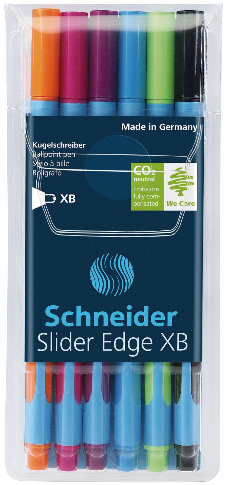 SCHNEIDER -ESTUCHE DESPLEGABLE CON 4 BOLÍGRAFOS SLIDER EDGE