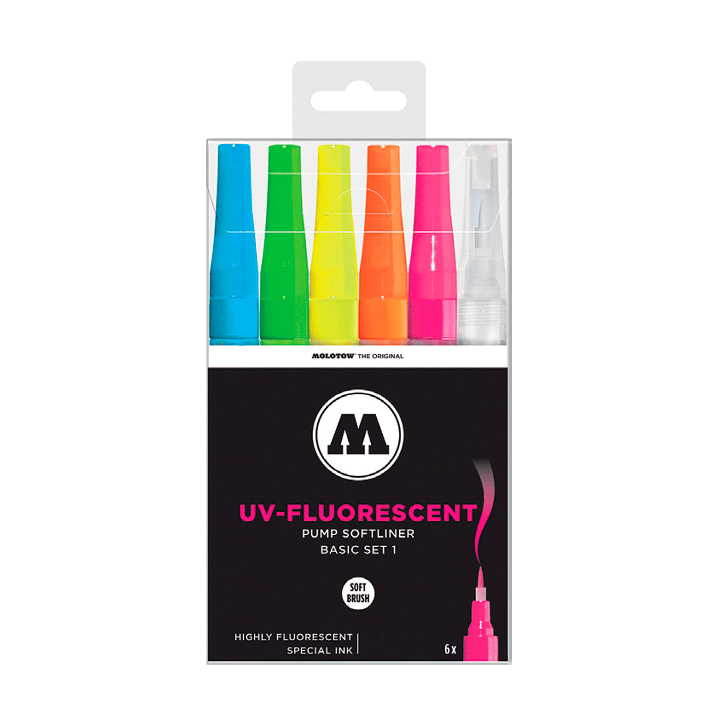 MOLOTOW -Marcadores Pump Softliner Set básico #1 Colores Fluorescentes