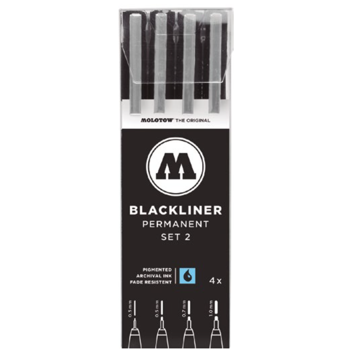 MOLOTOW -  SET BÁSICO 2 CON  4 ESTILÓGRAFOS  BLACKLINER